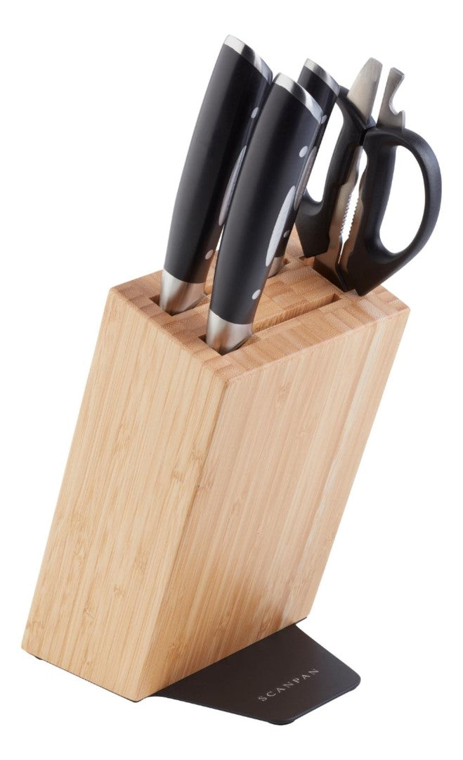 SCANPAN Classic Asian 5 Piece Knife Block Set featuring ergonomic handles and precision blades for effortless cutting.