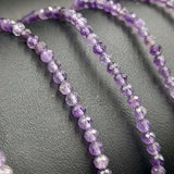 Set of 3 star cut faceted amethyst bracelets, 3mm diameter, adjustable, perfect for stylish outfits and gifting.