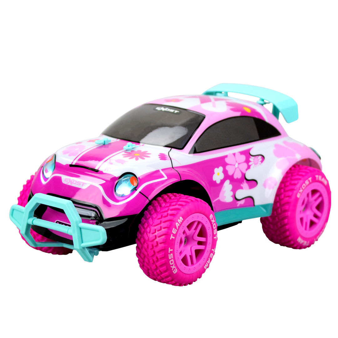 Remote control car for girls with LED headlights, durable tires, 1:12 scale, and ready for outdoor fun.