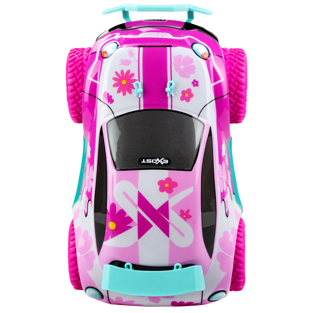 Vibrant off-road vehicle for girls, featuring LED headlights, durable tires, and ready for adventurous outdoor play.