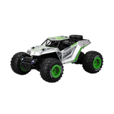 Silverlit Exost Metal Force RC vehicle with alloy body, LED lights, durable tires, and 2.4Ghz control for outdoor fun.