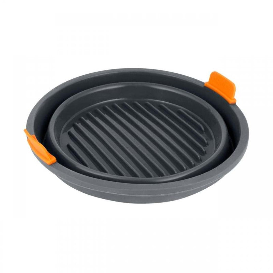 Reinforced silicone air fryer basket insert for easy cooking, cleanup, and protection from food residue, 21cm size.