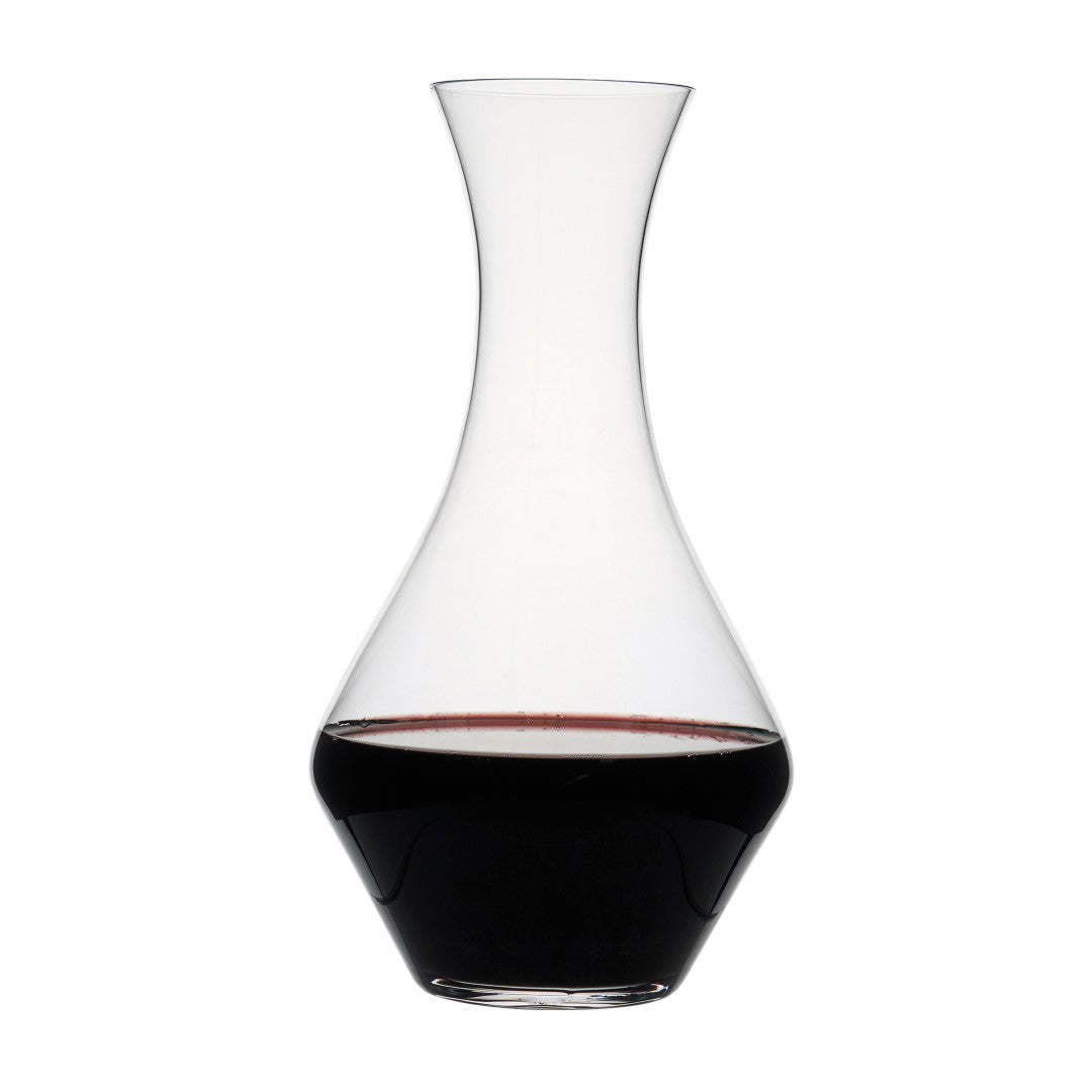 Elegant 1200ml handmade glass decanter for aerating and serving wine, perfect for entertaining and enhancing flavors.