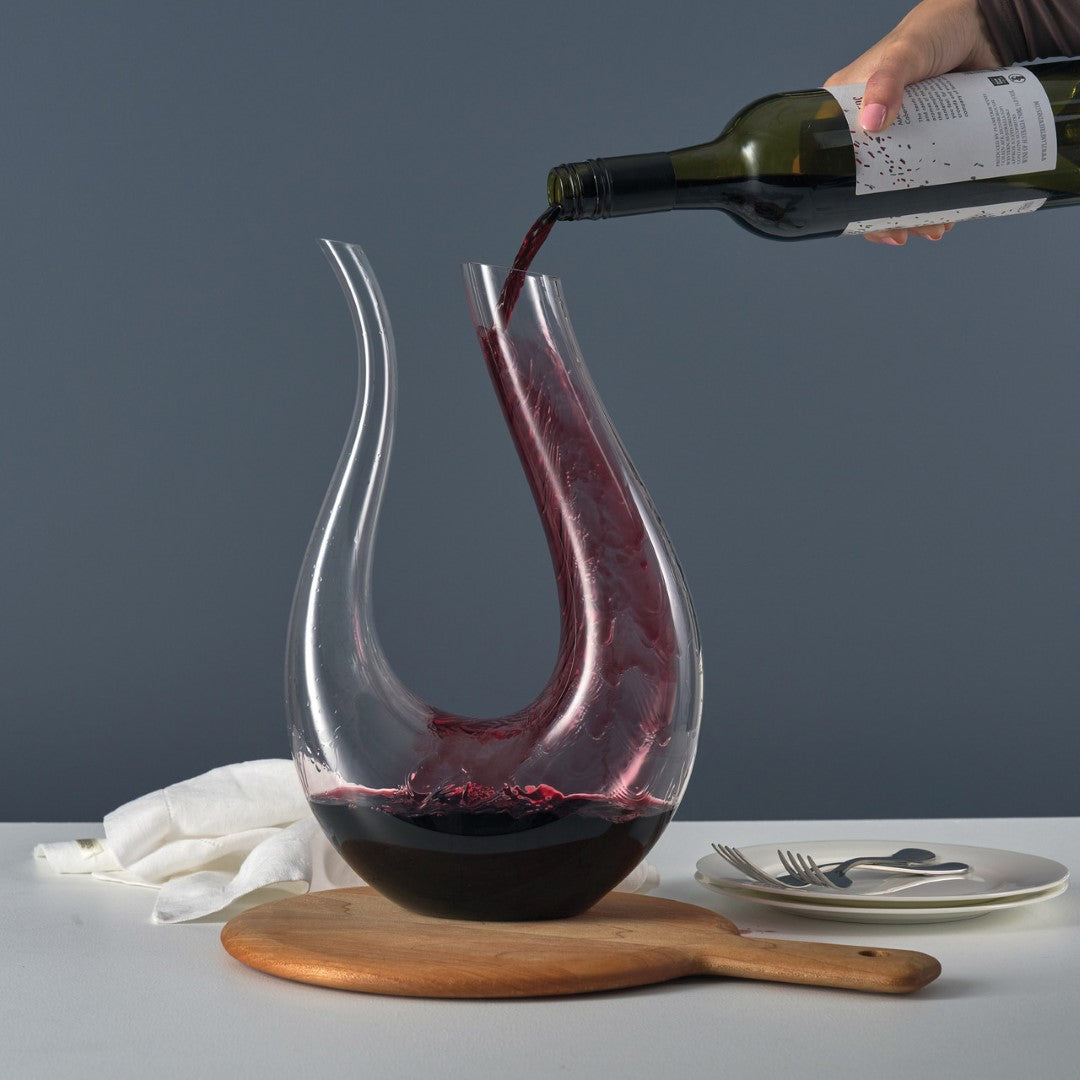 Elegant Wilkie Brothers Lennox Glass Decanter (1500ml) enhances wine flavors, featuring a stylish design for effortless pouring.