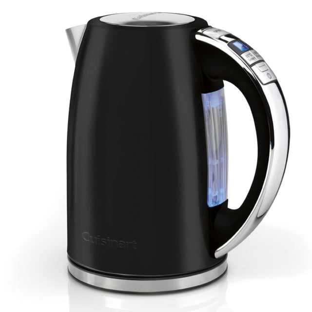 Cuisinart Multi Temp Cordless Kettle in Matte Black with four temperature settings, 1.7L capacity, and rapid boil functionality.