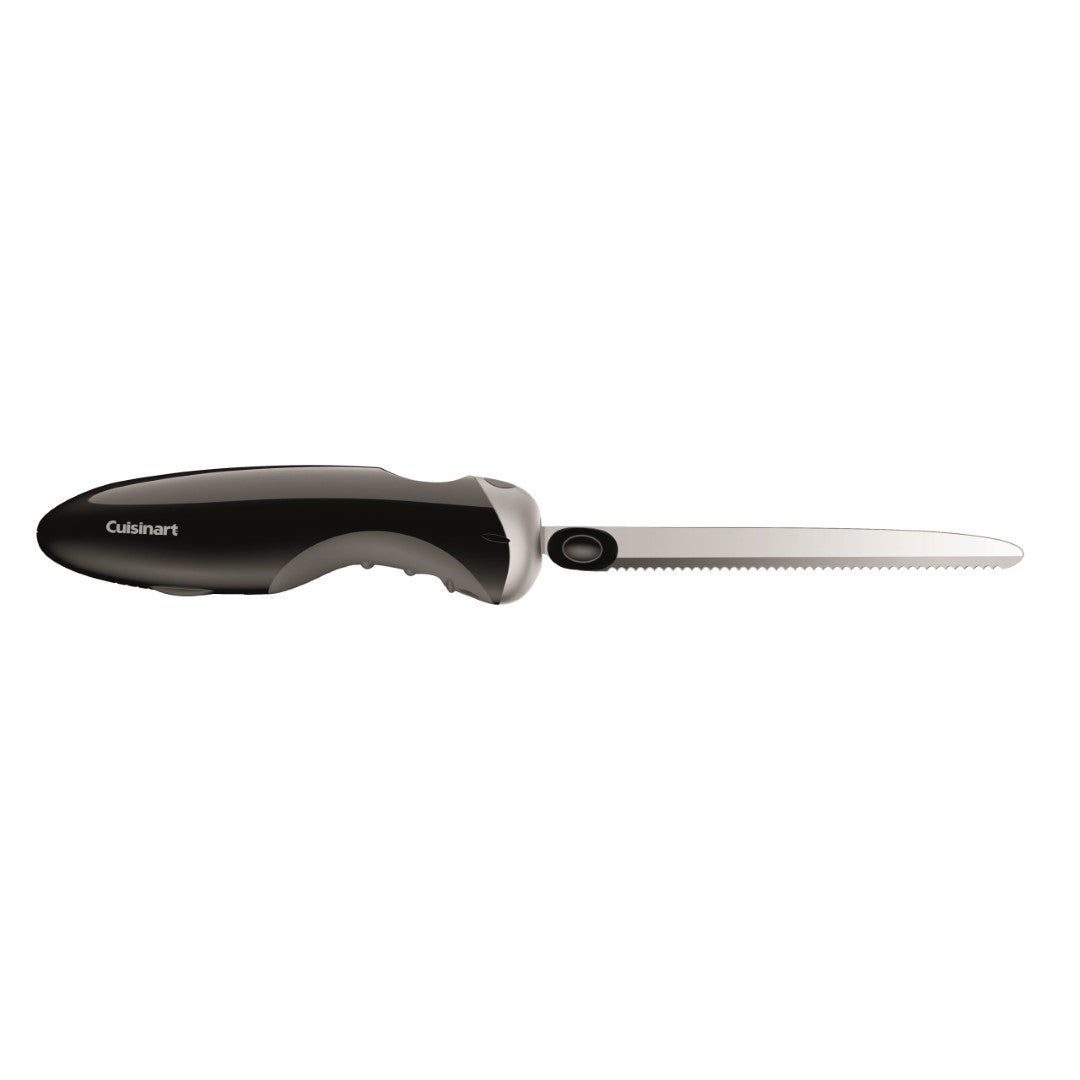 Cuisinart Electric Knife with stainless steel serrated blade and ergonomic handle, ideal for precise slicing of meats and bread.