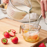 PYROLUX 250ml glass measure jug with ergonomic handle and easy-pour spout, featuring clear metric and imperial measurements.