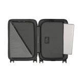 Black VICTORINOX Airox Advanced hardside carry-on luggage, lightweight with expansion system and anti-scratch pocket for electronics.