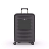 Stylish VICTORINOX Airox Advanced Medium Hardside Case in black with expansion system for added packing space and secure straps.