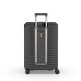 Sleek black VICTORINOX Airox Advanced Medium Hardside Case with expansion system and elastic compression straps for secure travel.