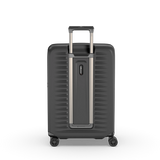 "VICTORINOX Airox Advanced Medium Hardside Case in black, featuring elastic compression straps and an expansion system for travel."