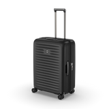 Sleek black VICTORINOX Airox Advanced Medium Hardside Case with compression straps and expansion system for effortless travel.