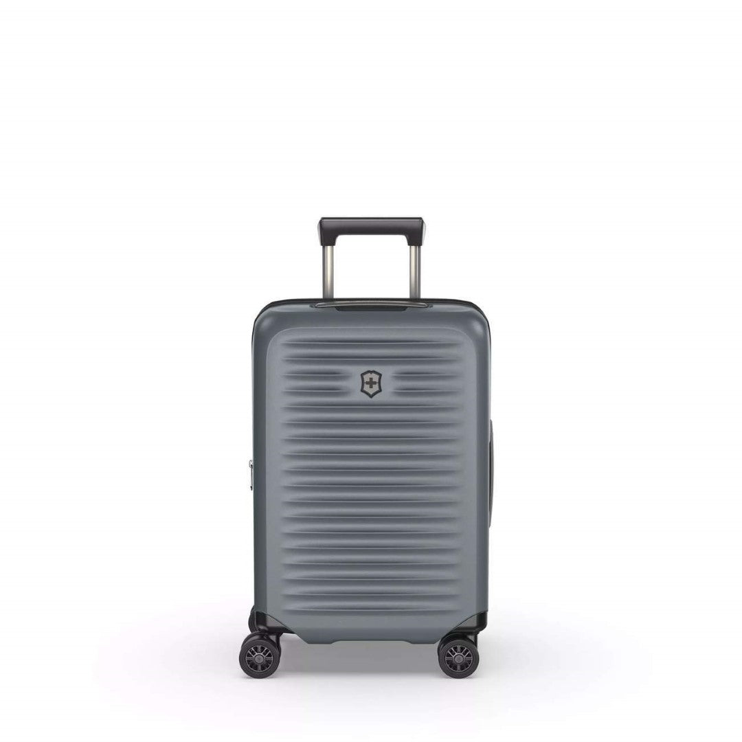 Lightweight VICTORINOX Airox Advanced carry-on in Storm with expandable capacity, durable polycarbonate, and smart design features.