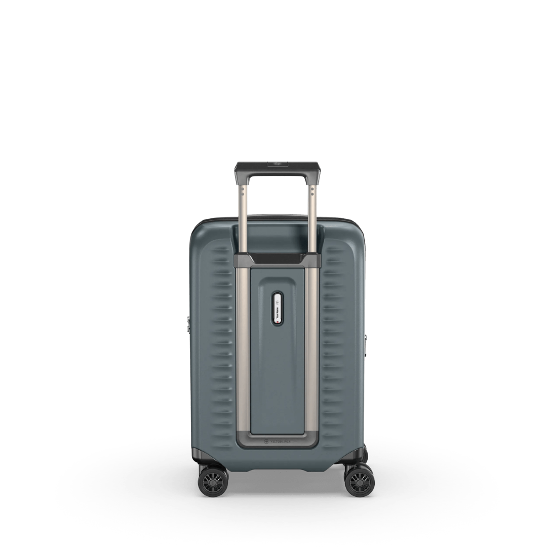 Lightweight VICTORINOX Airox Advanced carry-on in Storm, featuring a durable exterior, anti-scratch pocket, and expandable capacity.