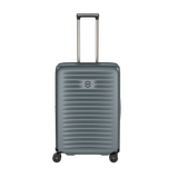 Lightweight VICTORINOX Airox Advanced Medium Hardside Case in Storm, designed for seamless travel with expandable capacity and secure straps.