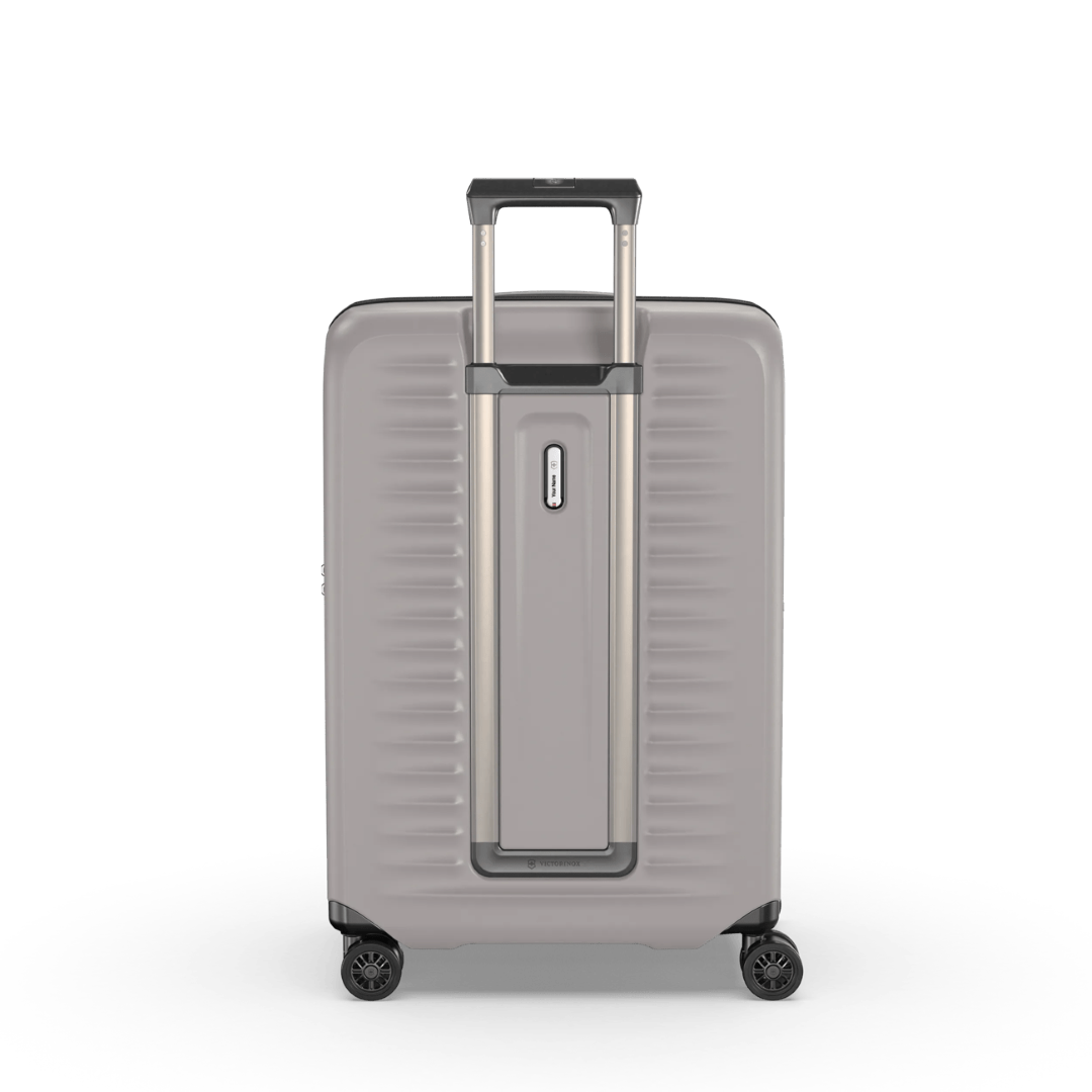 VICTORINOX Airox Advanced Medium Hardside Case in white, featuring durable polycarbonate and expandable 75-90L capacity.