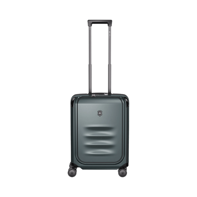 Hardside carry-on luggage in green, made of SORPLAS™ polycarbonate with expandable capacity and quick-access front compartment.