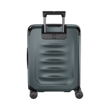 Compact green travel case made from recycled polycarbonate, featuring a quick-access compartment and 20% expandable capacity.