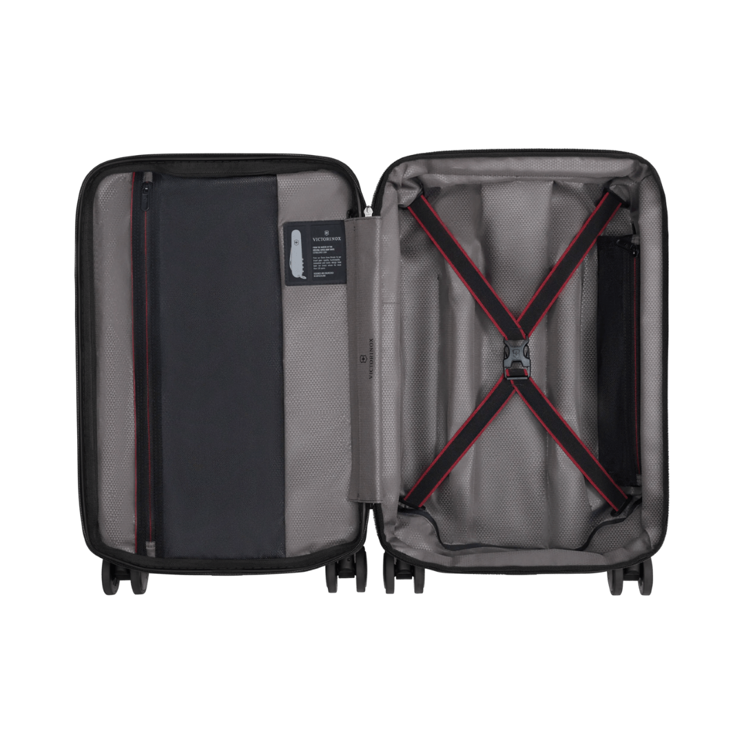 VICTORINOX Spectra 3.0 Frequent Flyer Carry-On in Storm, a lightweight, expandable suitcase made from recycled materials.