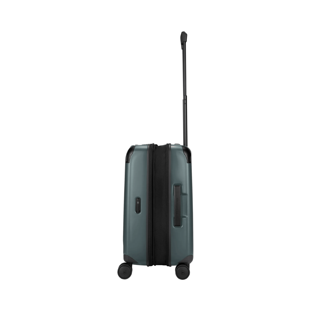 Lightweight VICTORINOX Spectra 3.0 carry-on suitcase in Storm, featuring SORPLAS™ material, 8 wheels, and expandable capacity.