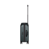 Lightweight VICTORINOX Spectra 3.0 Carry-On in Storm, made of recycled polycarbonate, features 8 wheels and expandable design for easy travel.