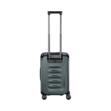 Sleek green carry-on suitcase with 8 wheels, expandable design, and quick-access front compartment for organized travel.