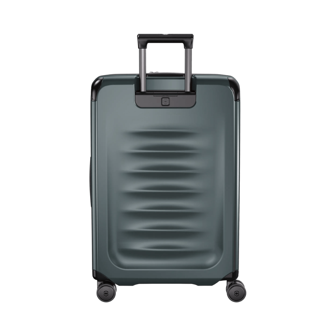 VICTORINOX Spectra 3.0 Medium Hardside Case in Storm, made of recycled polycarbonate, expandable, 8-wheel, sleek and durable design.