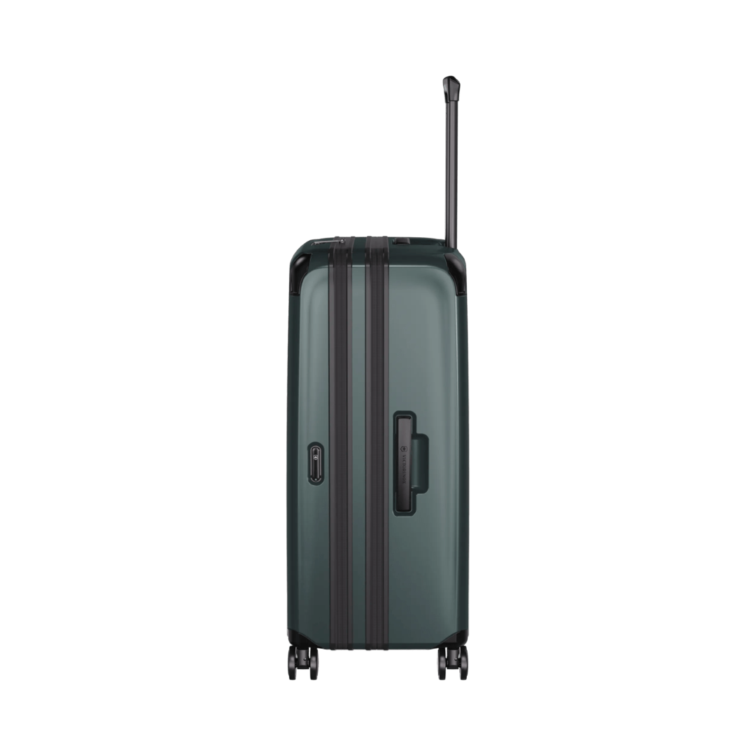 VICTORINOX Spectra 3.0 Large Hardside Case in Storm, eco-friendly, 8-wheel spinner, expandable, stylish and functional luggage.