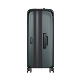 Green VICTORINOX Spectra 3.0 Large Hardside Case, featuring SORPLAS™ material, 8-spinner wheels, and expandable design for 143L capacity.