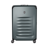 Robust VICTORINOX Spectra 3.0 Large hardside case in storm, expandable for up to 143L capacity, with 8-wheel spinner system.