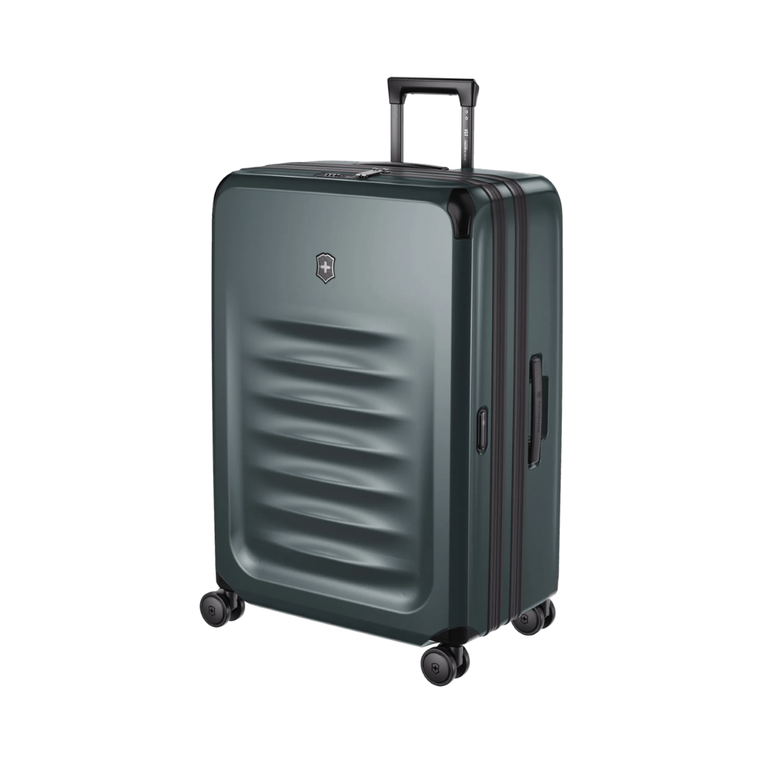 VICTORINOX Spectra 3.0 Large Hardside Case in Storm, eco-friendly, expandable, 8-wheel spinner for effortless travel.