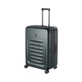 VICTORINOX Spectra 3.0 Large hardside case in Storm with 8 wheels, expandable design, and eco-friendly SORPLAS material.