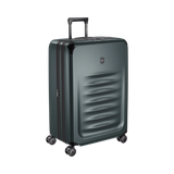 VICTORINOX Spectra 3.0 Large Hardside Case in Storm, eco-friendly polycarbonate, expandable, 8-wheel spinner, sleek design.