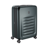 VICTORINOX Spectra 3.0 Large Hardside Case in Storm, eco-friendly design, 8-wheeled spinner, expandable from 103L to 143L.