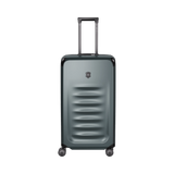 Storm-colored VICTORINOX Spectra 3.0 Large Hardside Trunk featuring durable SORPLAS™, 99L capacity, and smooth 8-wheel mobility.