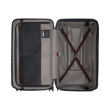 Durable VICTORINOX Spectra 3.0 Large Hardside Trunk in Storm with 99L capacity, dual-tube handle, and 8-wheel spinner system.