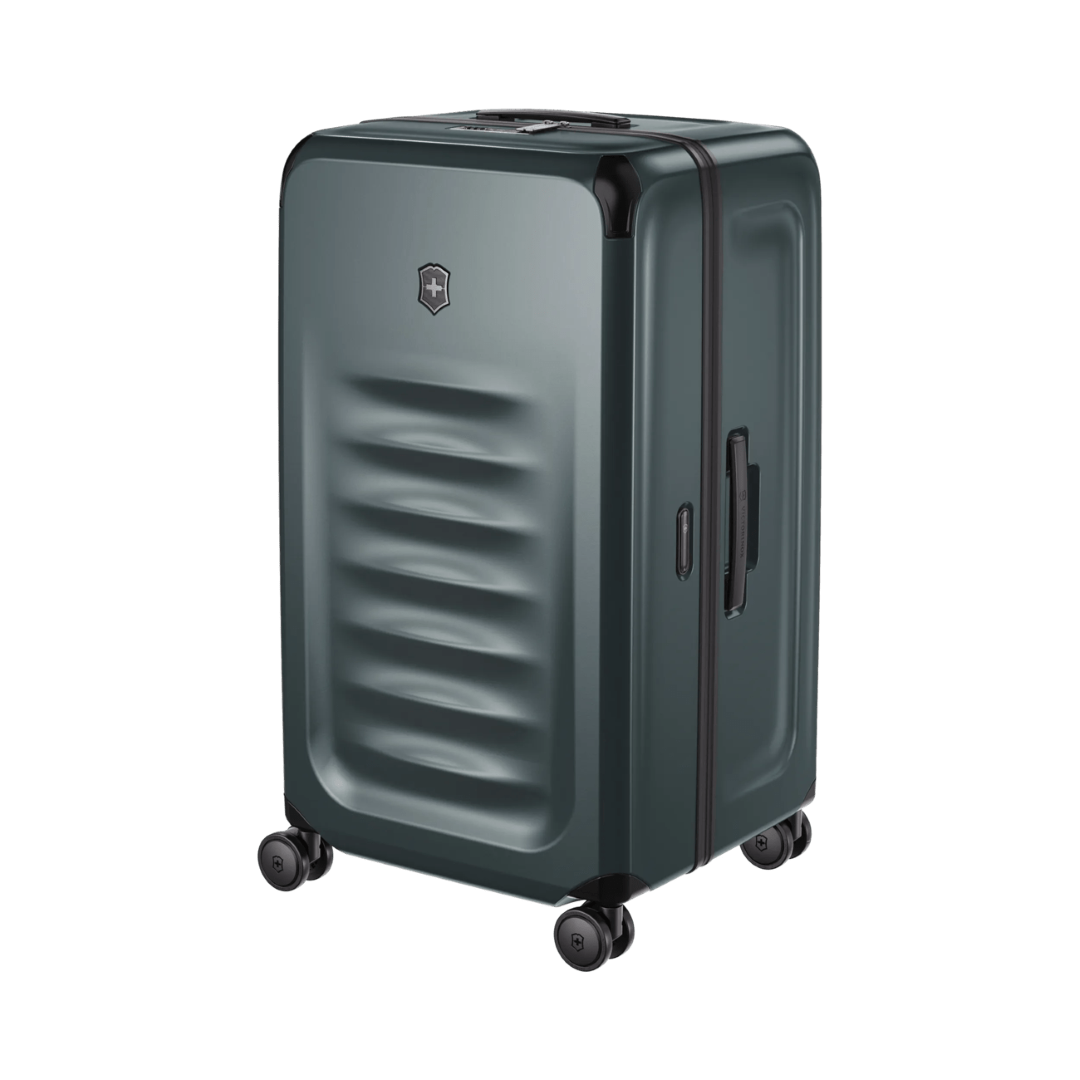 VICTORINOX Spectra 3.0 Large Hardside Trunk in Storm, 99L capacity, SORPLAS™ material, 8-wheel spinner for easy travel.