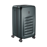 Durable VICTORINOX Spectra 3.0 Hardside Trunk in Storm, offering 99L capacity, smooth 8-wheel spinner, and integrated packing cubes.