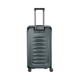 Durable VICTORINOX Spectra 3.0 Large Hardside Trunk in Storm, featuring 99L capacity, 8 wheels, and organized packing design.