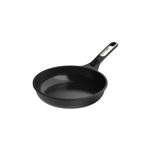 24cm BergHOFF Phantom fry pan with ceramic non-stick coating, detachable handle, and eco-friendly recycled aluminum design.