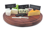 Stylish Swissmar slate cheese markers set with chalk; includes 4 unique markers for elegant cheese displays.