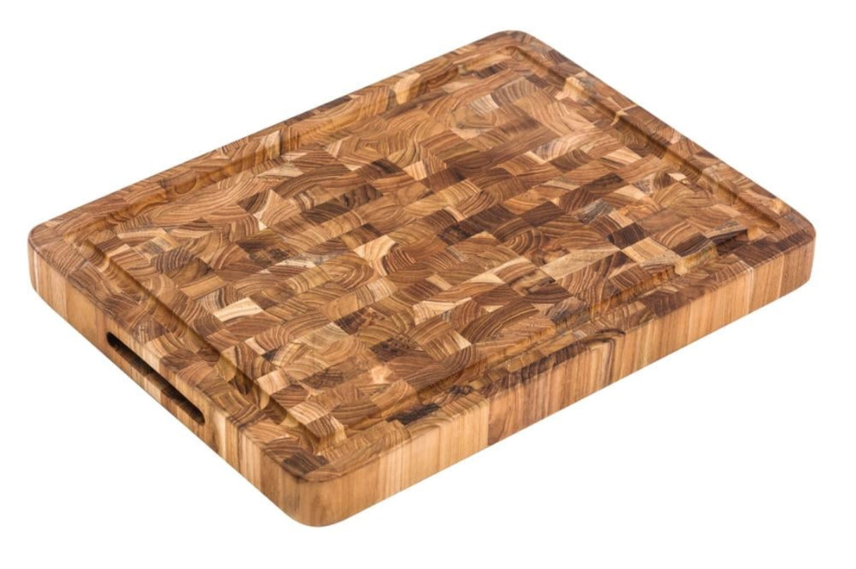 Teakhaus Butcher Block Cutting Board, 42 x 30.5 x 3.8 cm, crafted from durable, moisture-resistant teak wood.