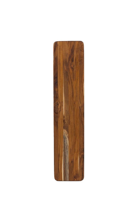 Essential Bread & Serving Long Board made of teak, measuring 56 x 13 x 1.4cm, perfect for serving and slicing.