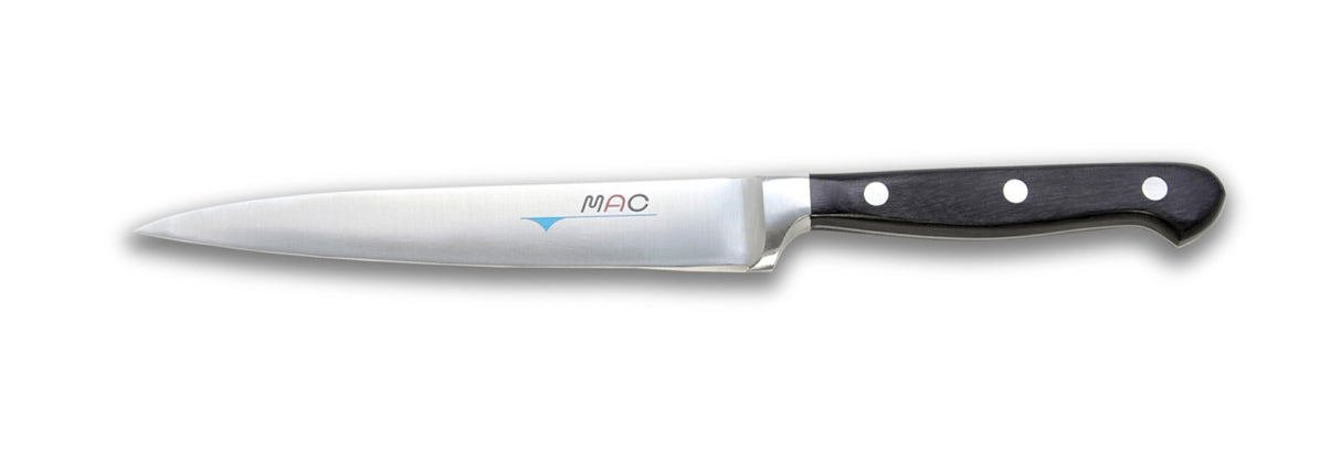 MAC Professional SO-70 fillet knife with 17.5cm flexible blade, perfect for delicate fish like sole and sashimi preparation.