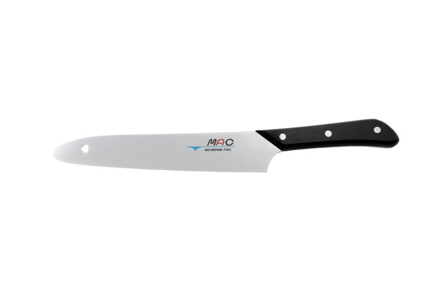 MAC Original CK-90 Carving Knife, 23cm long, features a sleek design with a hanging hook for practical storage.