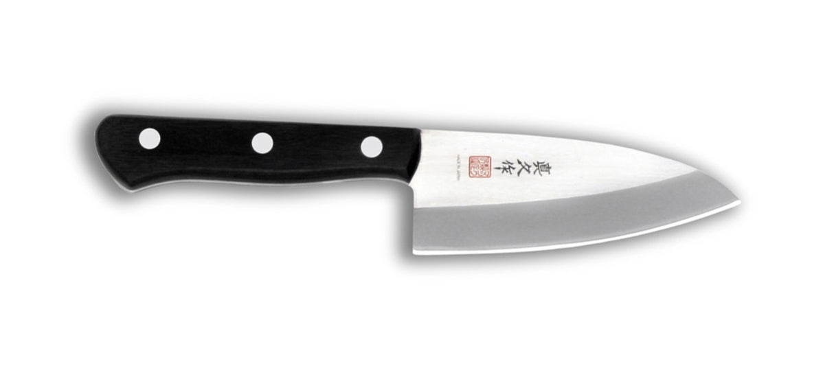 MAC Japanese CL-40 Deba Knife: 11cm blade for precision fish butchering, featuring a durable, ergonomic design and traditional craftsmanship.