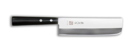 High-quality MAC Japanese JU-65 vegetable knife with a 16.5cm double-beveled edge for precise slicing of fruits and vegetables.