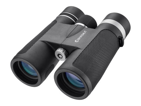 Compact BARSKA Lucid View 10 x 42 binoculars with 10x magnification, lightweight design, and durable rubber armor for outdoor adventures.