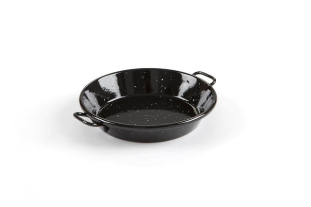 Garcima Enamelled Paella Pan (12cm) features durable steel, non-stick enamel, ideal for paella and versatile cooking.