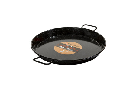 30cm Garcima enamelled paella pan with non-stick surface, ideal for cooking paella and versatile for various dishes.